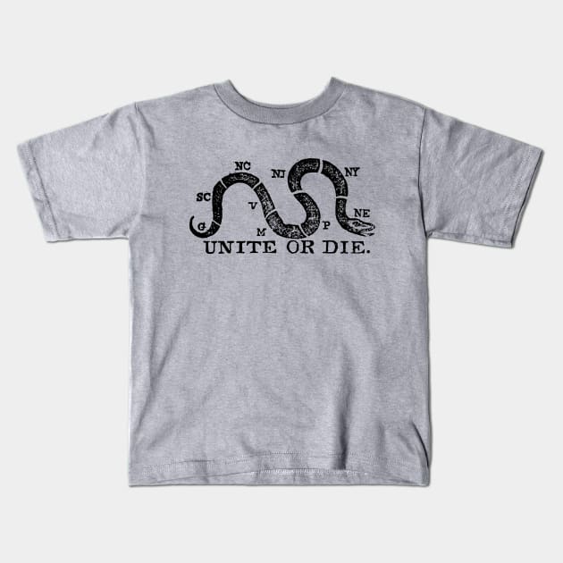 The Unite or Die Kids T-Shirt by FranklinPrintCo